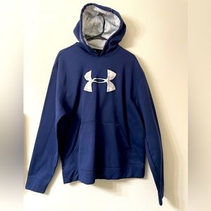 Under Armor Blue and White/Gray Tactical Camo Hooded Sweatshirt Size Large